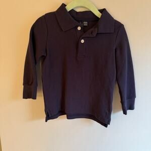 Janie and Jack Boys Navy Long Sleeve Polo – Size 18–24 Months